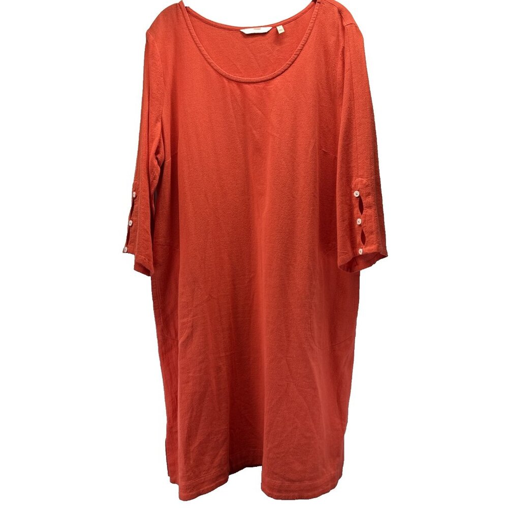 Soft‎ Surroundings Women's Dress Sz Large Orange Pullover Beachy Coastal Gauze